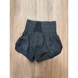 Free People FP Movement The Way Home Shorts Black High Rise Smocked Waist XS